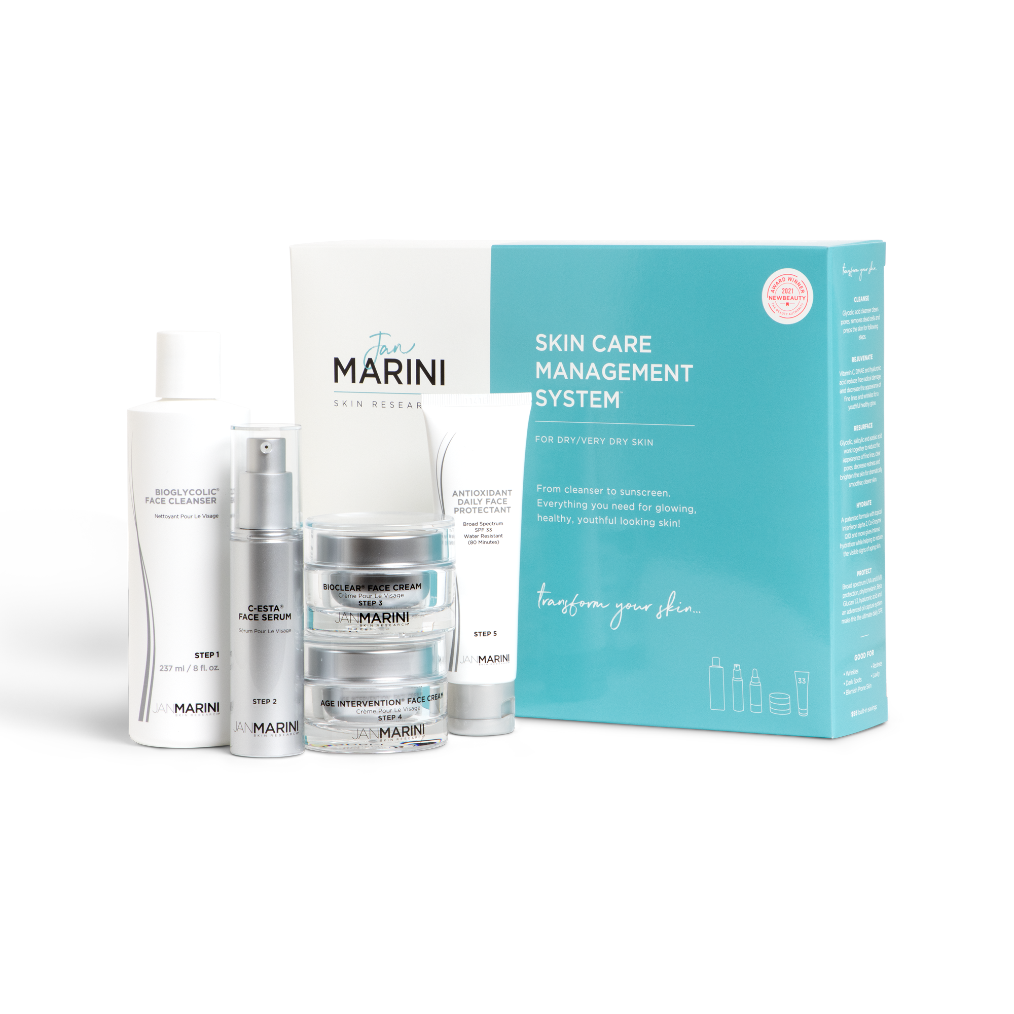 Jan Marini | Skin Care Management System with Daily Face Protectant SPF 33 (Dry to Very Dry Skin)