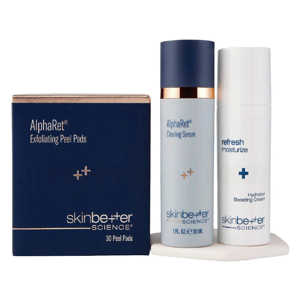 Skinbetter Science | Clarity Regimen (AlphaRet Clearing Serum, Hydration Boosting Cream and AlphaRet Exfoliating Peel Pads)